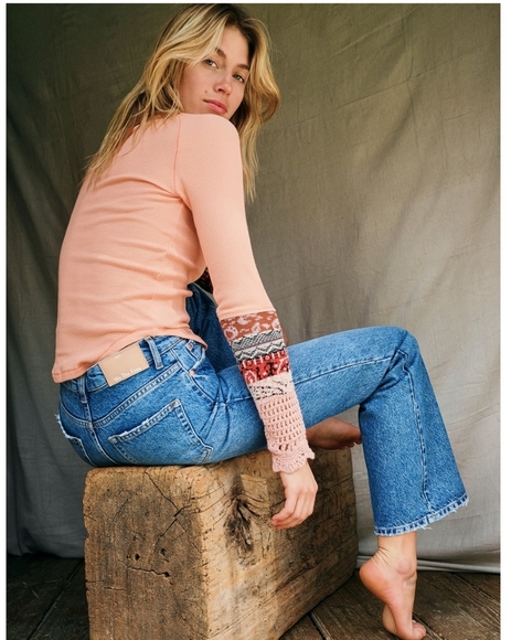 Free People In The Mix Cuff Thermal Top - Picture 2 of 10